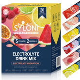 Syloni electrolytes powder packets packaging showing convenient single-serve sticks for on-the-go hydration