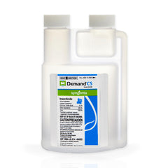 Syngenta Demand CS 8oz beige bottle ready for versatile pest control indoors and outdoors