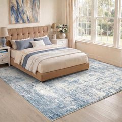 Syrlfar living room setup featuring easy-care, washable rug.