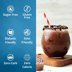 Coffee latte with Syruvia Cupcake Syrup drizzle, elevating a daily indulgence.