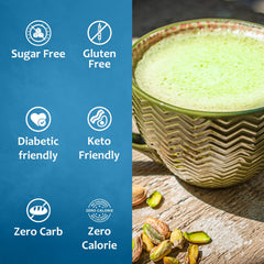 Dessert topping idea with SYRUVIA Pistachio Syrup for a guilt-free finish.