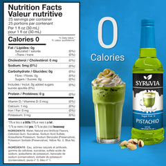 Pouring SYRUVIA Sugar Free Pistachio Syrup over a drink for a nutty twist.
