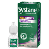 Systane Gel Drops bottle and packaging for convenient on-the-go comfort.