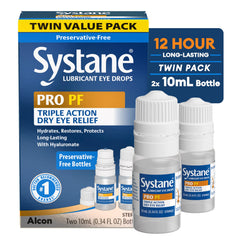 Systane PRO PF multi-dose bottle ready for all-day eye hydration.
