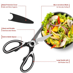 SZHLUX kitchen scissors open bottle caps with ease.