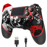 SZYUYU PS4 wireless controller in flame white, front view showing ergonomic grip
