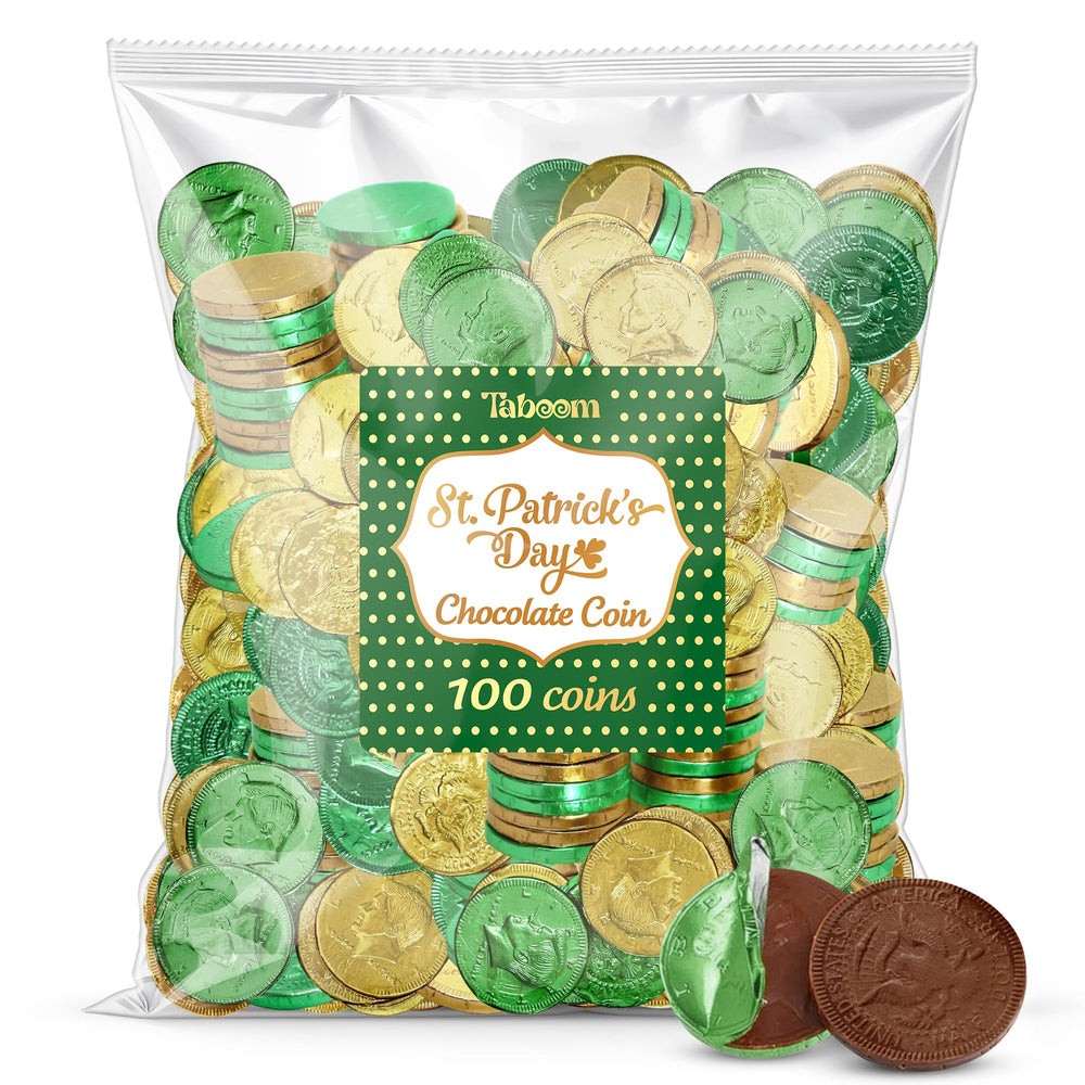 Taboom Belgian Milk Chocolate gold coin wrap for festive gifts and favors