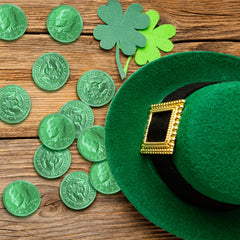 Taboom green foil wrapped coins ideal for party favors and decor.
