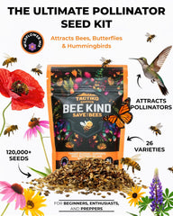 Tactiko Survival seed bag back with planting guide for easy pollinator habitat