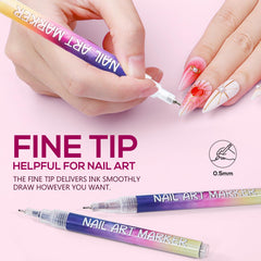 TAEERY nail markers with chip-resistant finish for lasting designs