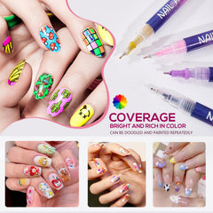 TAEERY quick-dry nail pens demonstrating fast drying and smooth lines