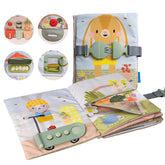 Taf Toys Busy Book zippers and buckles for hands-on fine motor practice.