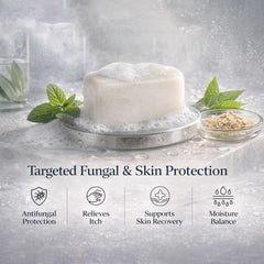 TAGRID antifungal soap used on body and face for comprehensive cleansing.
