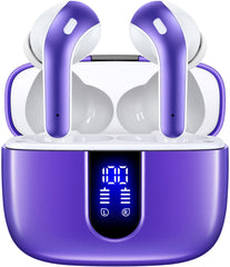 TAGRY X08 case LED display reveals charge status for case and earbuds, aiding quick power checks.