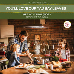 TAJ Gourmet Bay Leaves aroma closeup highlights natural flavor