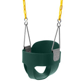 Take Me Away high-back bucket toddler swing seat with yellow chains for secure comfort