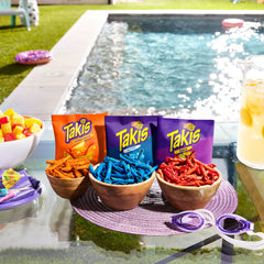 Takis Intense Nacho bags close-up showing cheesy flavor burst.