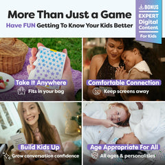 Talking Point Cards family dining scene supports open dialogue with shy kids.