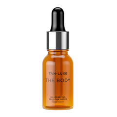 Tan-Luxe Body Illuminating Self-Tan Drops bottle front for a customizable, natural-looking glow