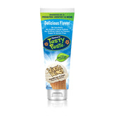 Tanner's Tasty Paste Vanilla Bling toothpaste cap keeps mess minimal during kid brushing.