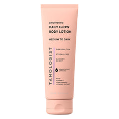 Tanologist Daily Glow Body Lotion tube showing gradual tan development for a natural look.