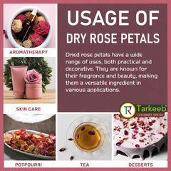 Tarkeeb rose petals topping on cupcakes and pastries.