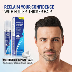 TARO Minoxidil foam pump showing convenient dispensing for quick daily use.