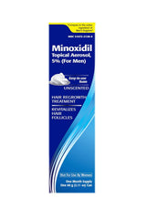 TARO Minoxidil 5% foam nozzle applying foam to the scalp for precise use.