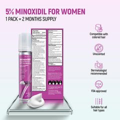 TARO Minoxidil 5% Women Foam being dispensed for easy daily use.