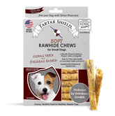 Tartar Shield Soft Rawhide Chews packaging for small dogs highlights daily dental care.
