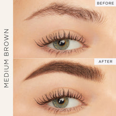 tarte Busy Gal micro speed spoolie applying precise, mess-free brow shaping.