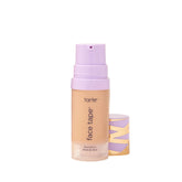 Tarte Face Tape Foundation bottle demonstrates full-coverage, transfer-proof makeup.
