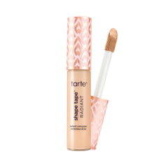 tarte Shape Tape Radiant Concealer package closeup highlights vegan packaging and full-size bottle