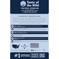 Taste of the Wild Pacific Stream real fish first ingredient supports lean muscles.