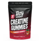 TASTY GAINS creatine gummies 1g per serving for steady workout energy.