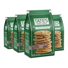 Tate's Bake Shop chocolate chip cookies in four 7 oz bags, ready to share.