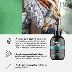 Tattoo Goo cleansing soap with olive oil highlights hydration