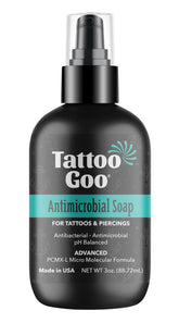 Tattoo Goo cleansing soap bottle for gentle tattoo aftercare