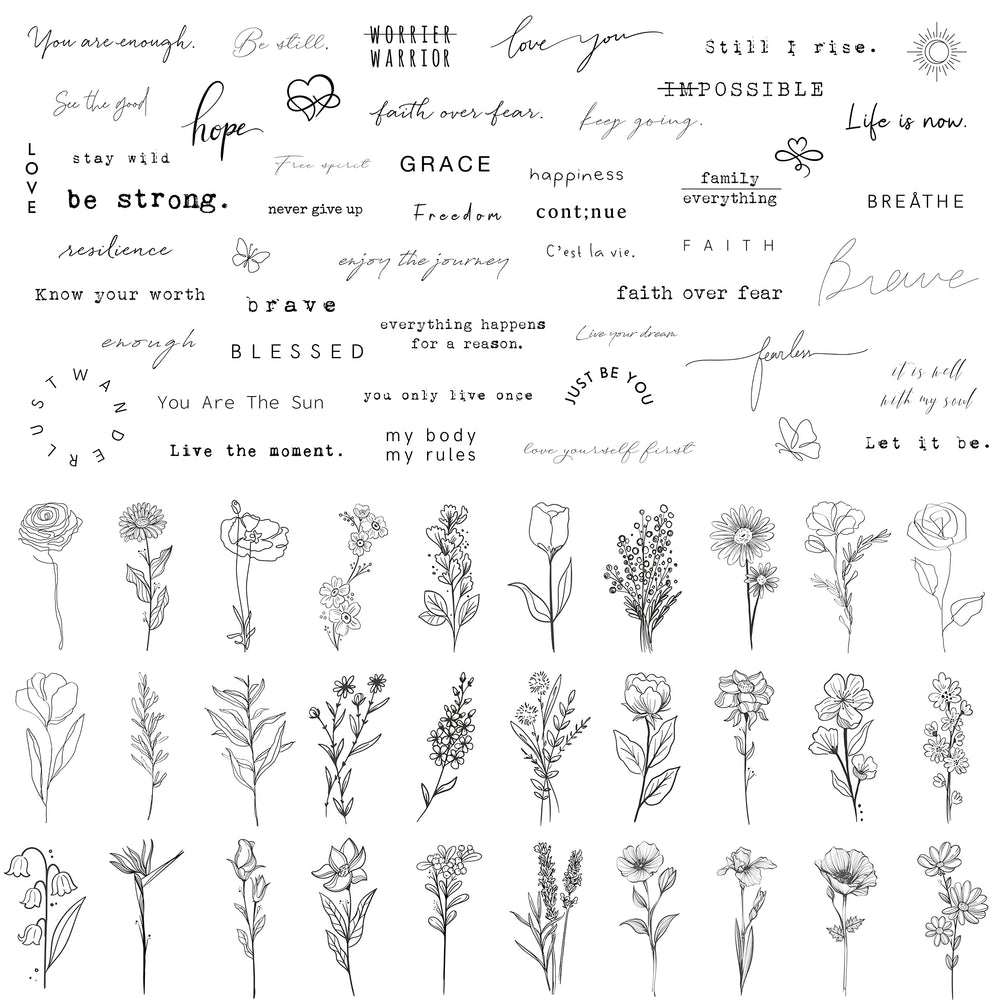 TATUWST inspirational quotes sheets tattoo set offers wearable motivation for daily styling