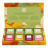Taylors of Harrogate assorted green and herbal teas sampler box front, perfect for gifting.