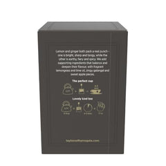 Taylors of Harrogate Lemon & Ginger packaging highlights single-serve tea bags for easy brewing