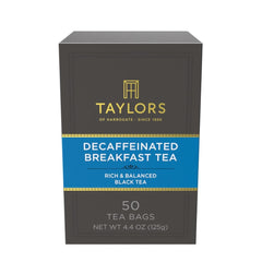 Taylors of Harrogate decaffeinated breakfast pillow bags pack for daily use – caffeine-reduced tea enjoyment