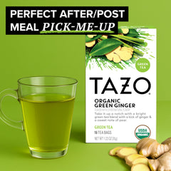 TAZO Green Ginger tea packs-6 box displaying a six-pack of 96 tea bags
