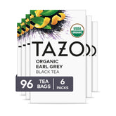 TAZO Organic Earl Grey box front view showing bold flavor