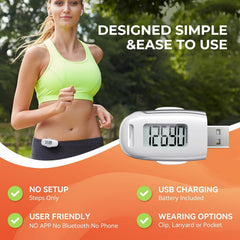TAZUZFLA 3D pedometer detachable clip for versatile attachment options