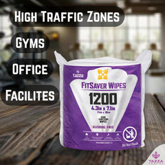 Tazza TAZZAWP1200 wipes shown with a dispenser for easy staff access