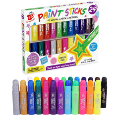 TBC The Best Crafts paint sticks 24 classic colors pack for vibrant classroom artworks