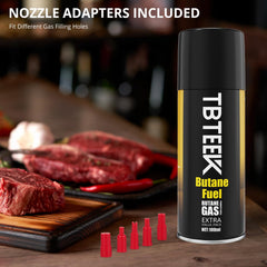 TBTeek travel pack of butane refill is compact and leak-proof.