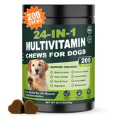 Tciika 24-in-1 dog multivitamins bottle supports overall wellness and a healthy coat.