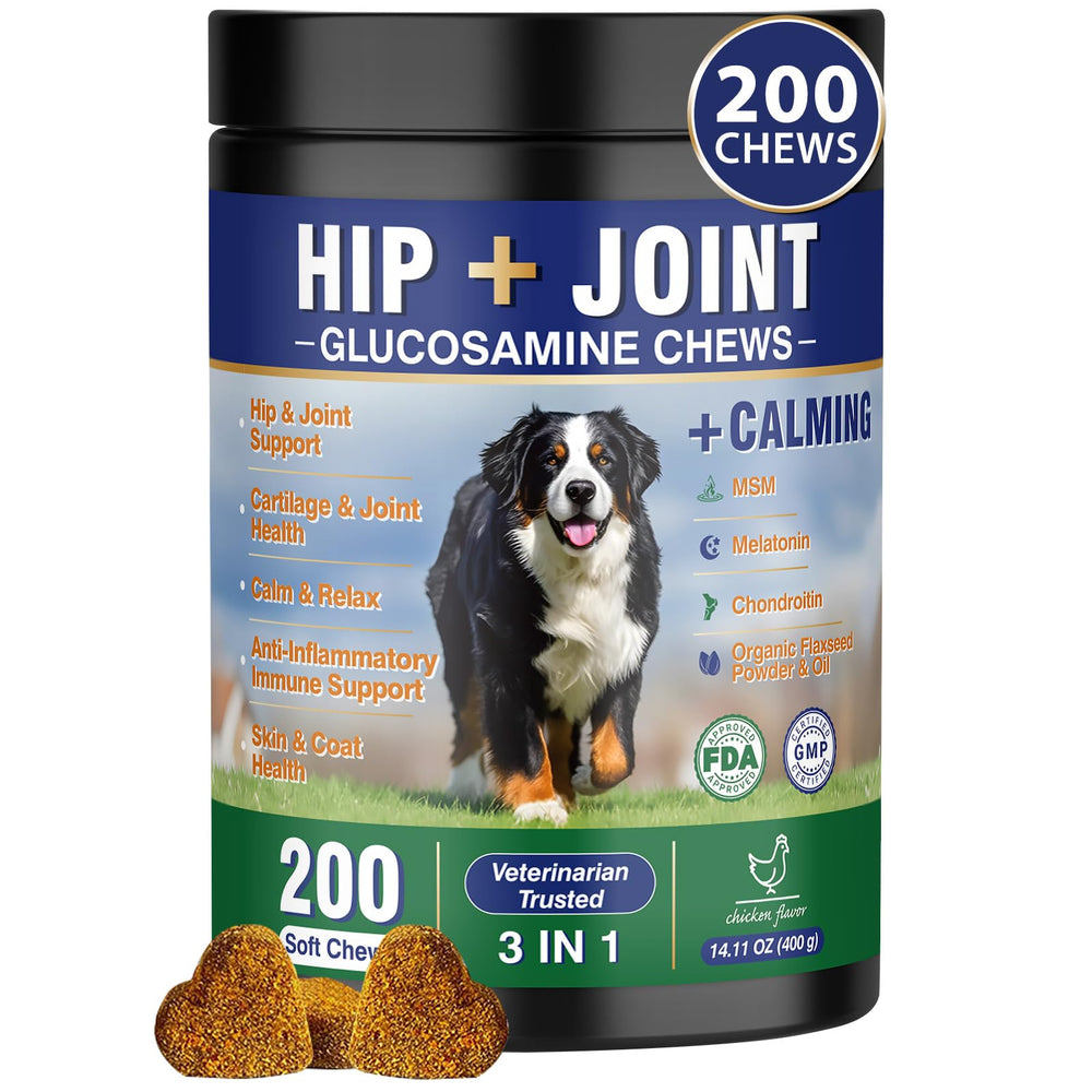 Tciika hip joint dog chews bottle supports mobility for active dogs